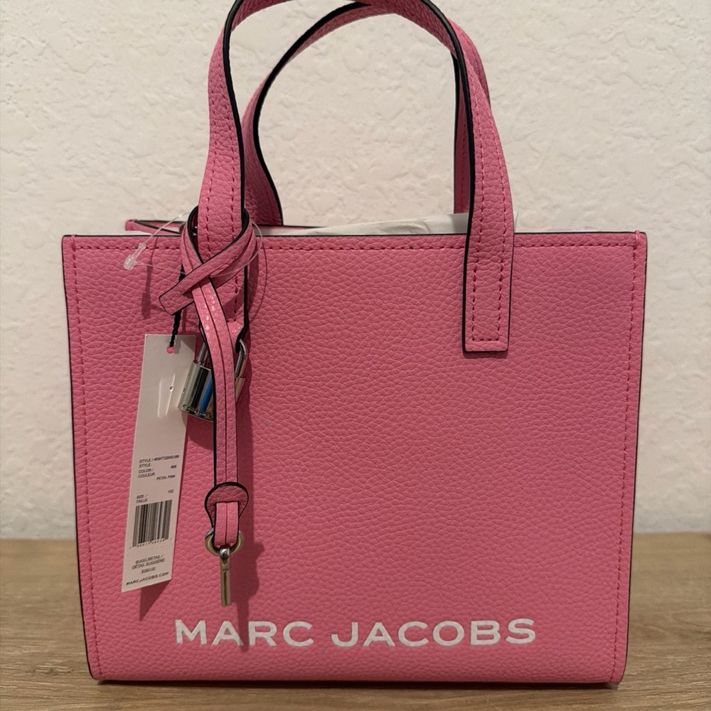 Marc Jacobs Mini Grind Pink Leather Crossbody Bag Purse
